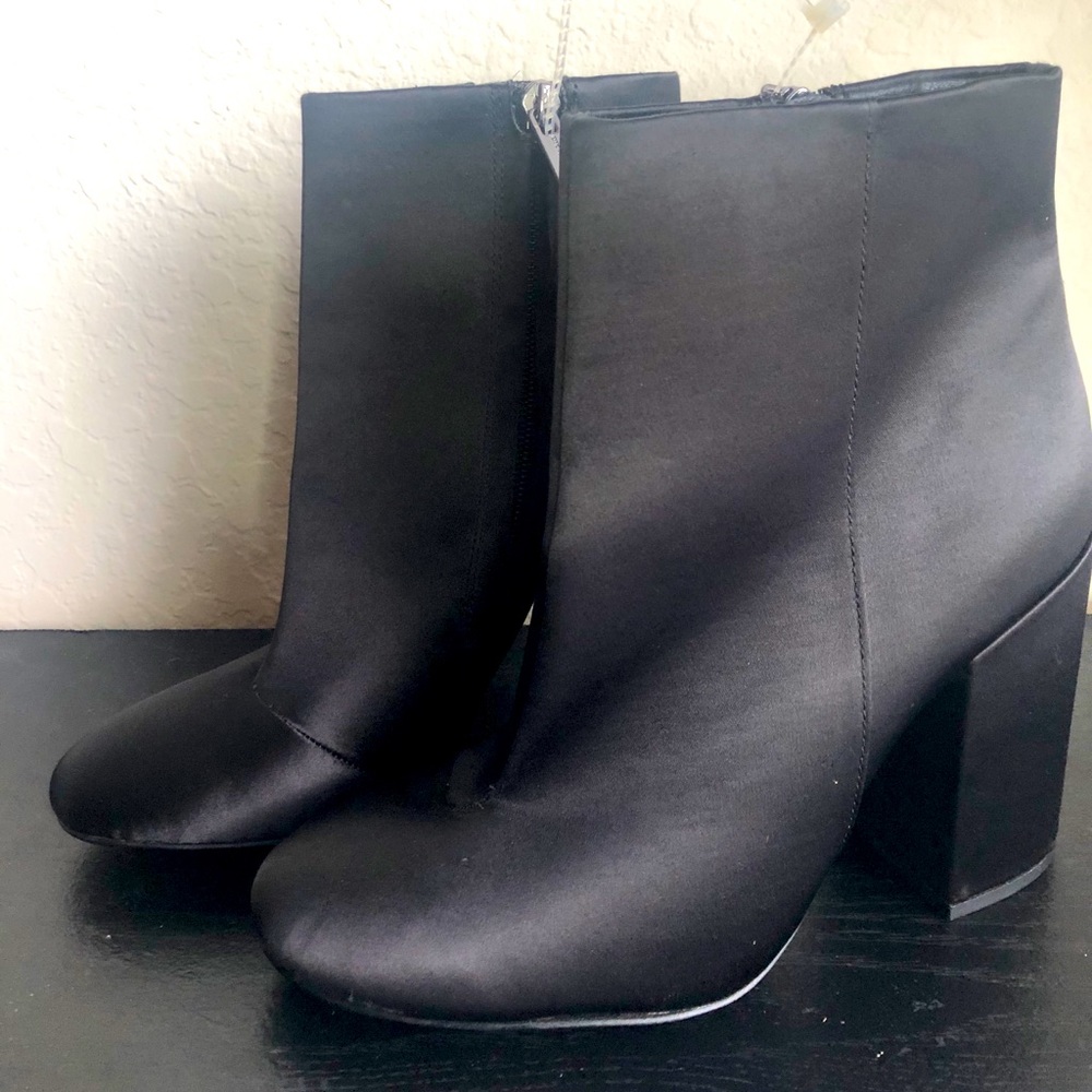 Jessica Simpson Black Silk Ankle Booties